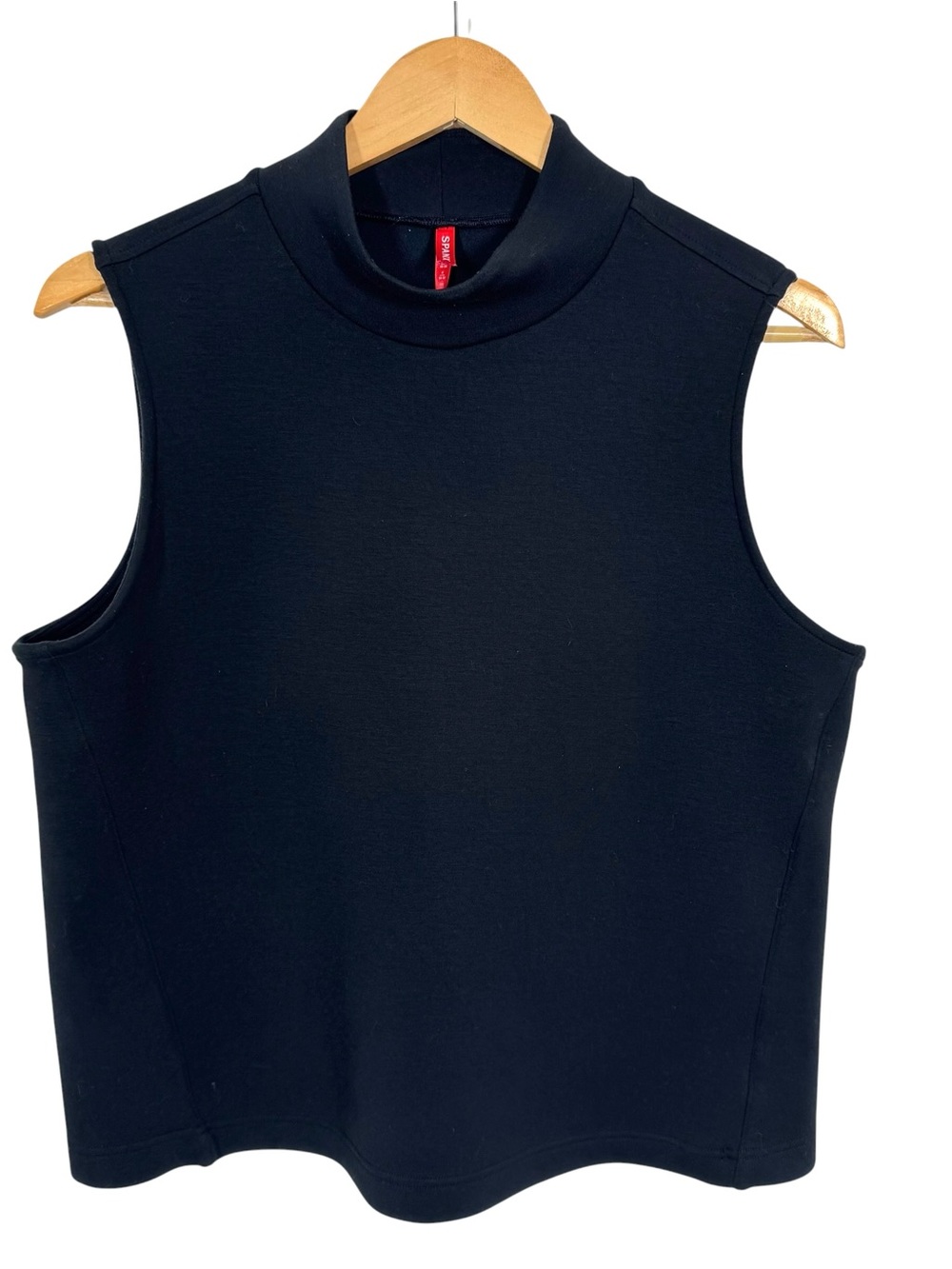 Spanx Shirt Womens XL Black AirEssentials Mock Neck Sleeveless Tank Top Capsule